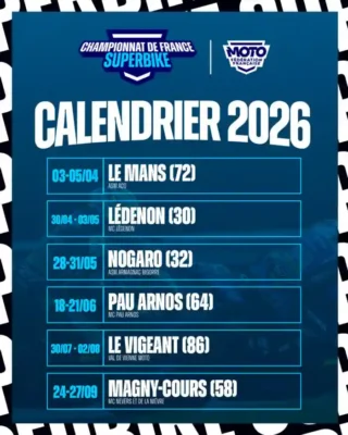 calendrier fsbk 2026